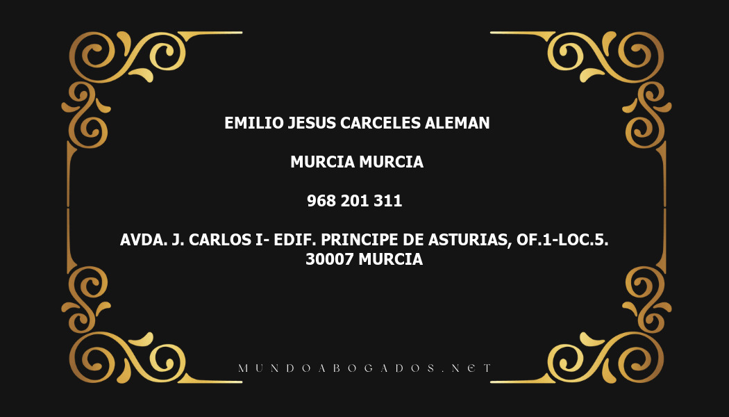 abogado Emilio Jesus Carceles Aleman en la localidad de Murcia