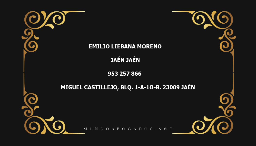 abogado Emilio Liebana Moreno en la localidad de Jaén