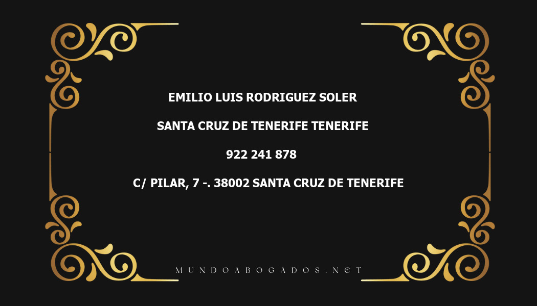 abogado Emilio Luis Rodriguez Soler en la localidad de Santa Cruz de Tenerife