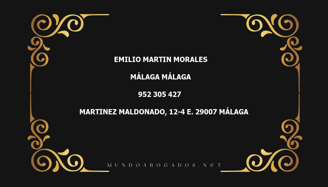 abogado Emilio Martin Morales en la localidad de Málaga