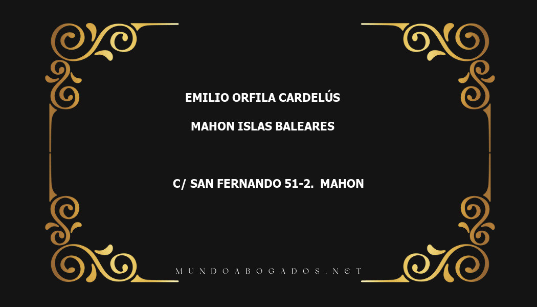 abogado Emilio Orfila Cardelús en la localidad de Mahon