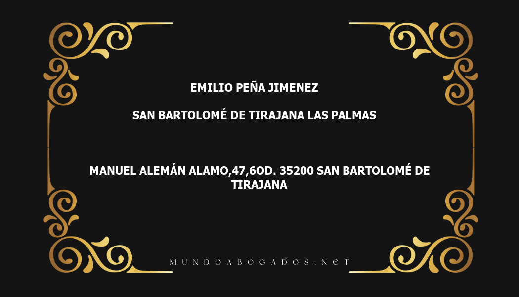 abogado Emilio Peña Jimenez en la localidad de San Bartolomé de Tirajana