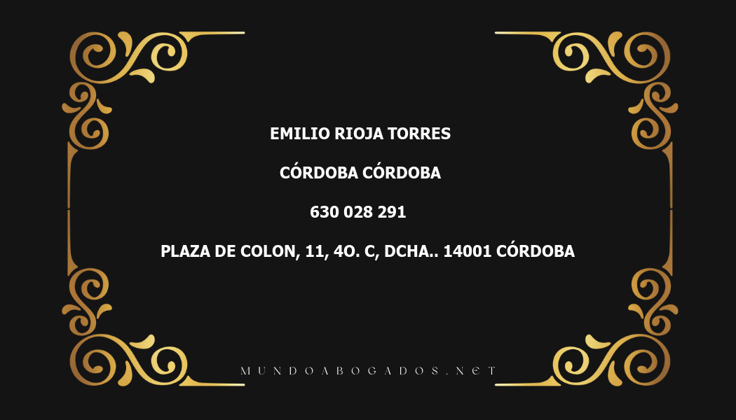 abogado Emilio Rioja Torres en la localidad de Córdoba