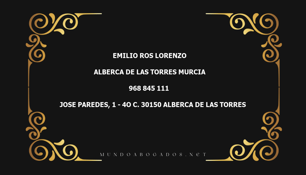 abogado Emilio Ros Lorenzo en la localidad de Alberca de Las Torres