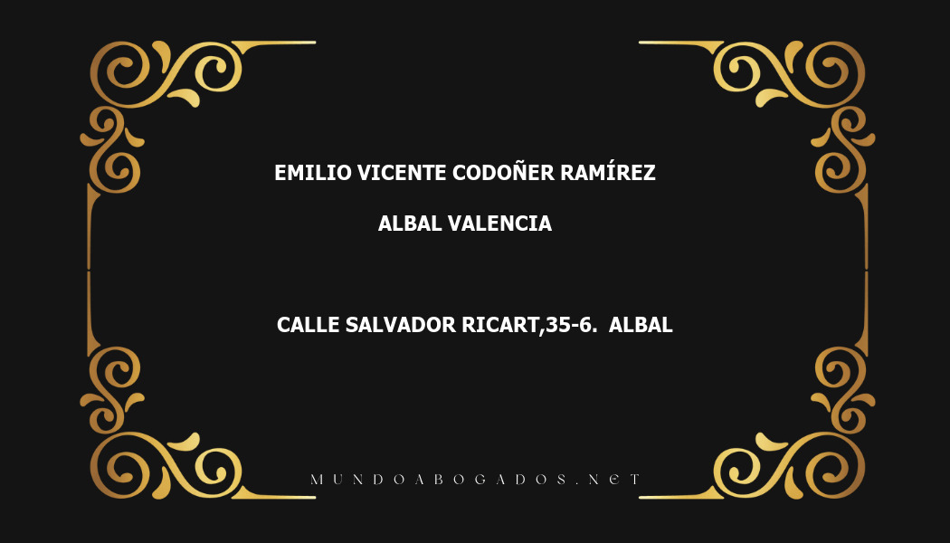 abogado Emilio Vicente Codoñer Ramírez en la localidad de Albal