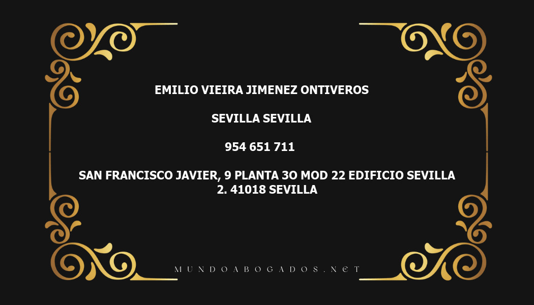 abogado Emilio Vieira Jimenez Ontiveros en la localidad de Sevilla