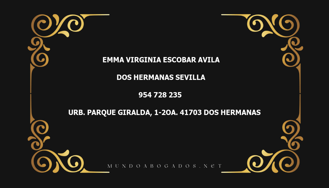 abogado Emma Virginia Escobar Avila en la localidad de Dos Hermanas