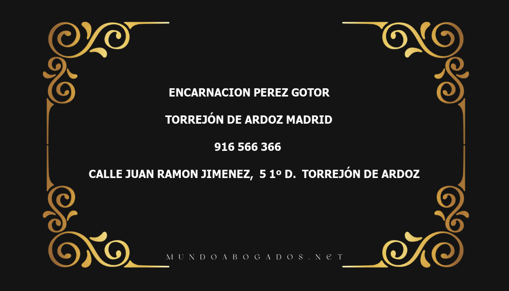 abogado Encarnacion Perez Gotor en la localidad de Torrejón de Ardoz