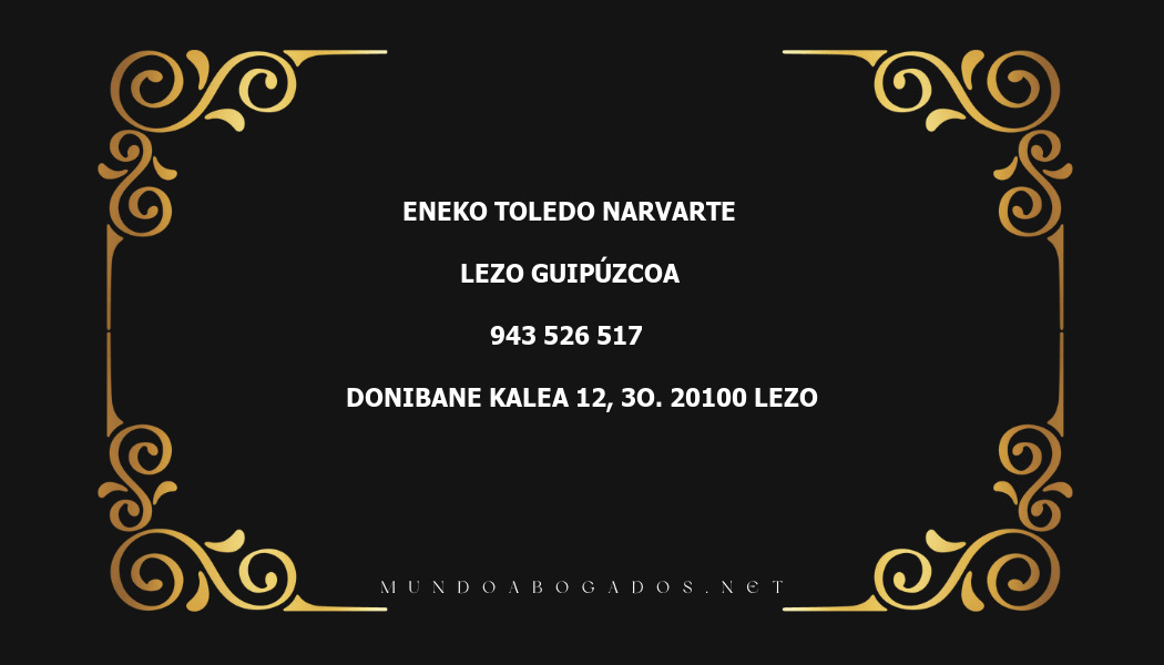 abogado Eneko Toledo Narvarte en la localidad de Lezo