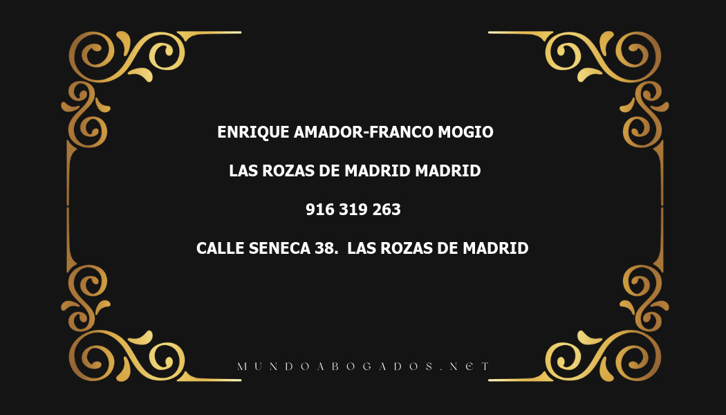 abogado Enrique Amador-Franco Mogio en la localidad de Las Rozas de Madrid