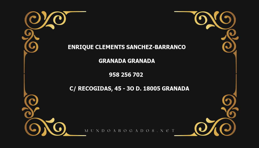 abogado Enrique Clements Sanchez-Barranco en la localidad de Granada