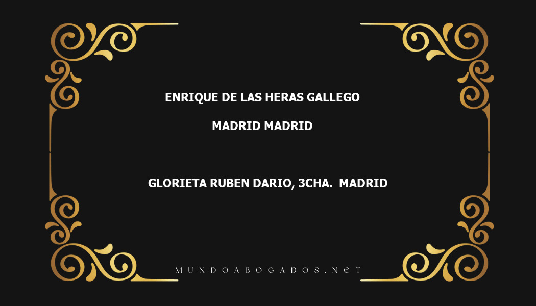 abogado Enrique De Las Heras Gallego en la localidad de Madrid