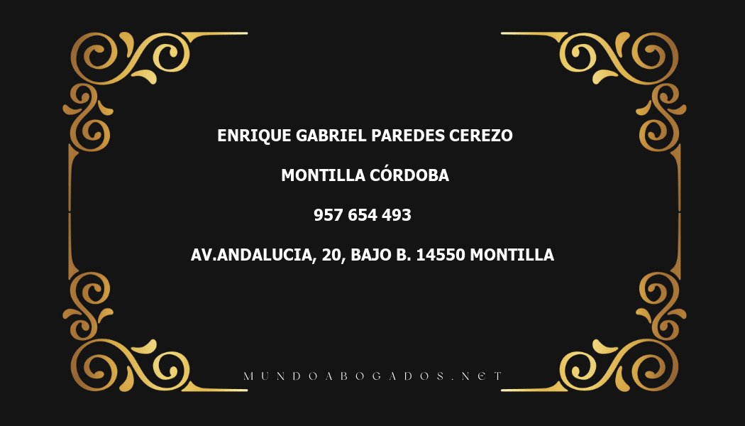 abogado Enrique Gabriel Paredes Cerezo en la localidad de Montilla