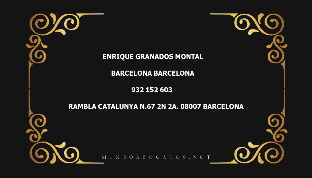 abogado Enrique Granados Montal en la localidad de Barcelona