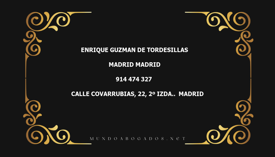 abogado Enrique Guzman De Tordesillas en la localidad de Madrid