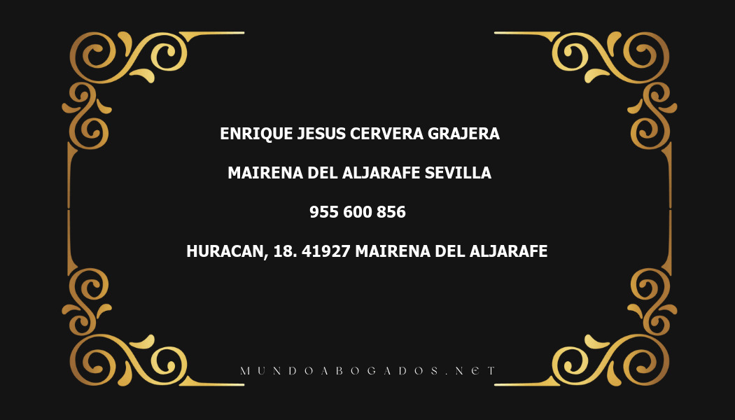 abogado Enrique Jesus Cervera Grajera en la localidad de Mairena del Aljarafe