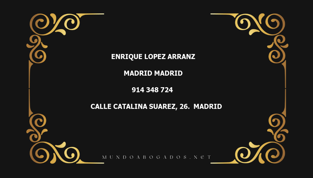 abogado Enrique Lopez Arranz en la localidad de Madrid