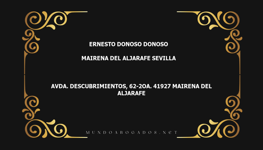 abogado Ernesto Donoso Donoso en la localidad de Mairena del Aljarafe