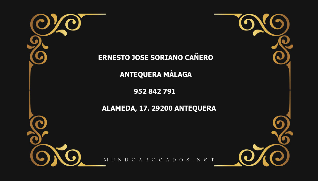 abogado Ernesto Jose Soriano Cañero en la localidad de Antequera