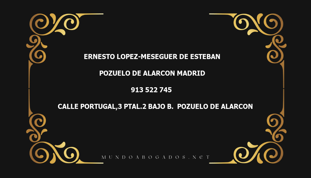 abogado Ernesto Lopez-Meseguer De Esteban en la localidad de Pozuelo de Alarcon