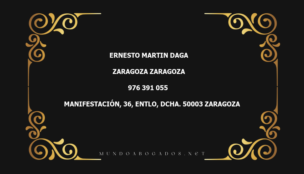 abogado Ernesto Martin Daga en la localidad de Zaragoza