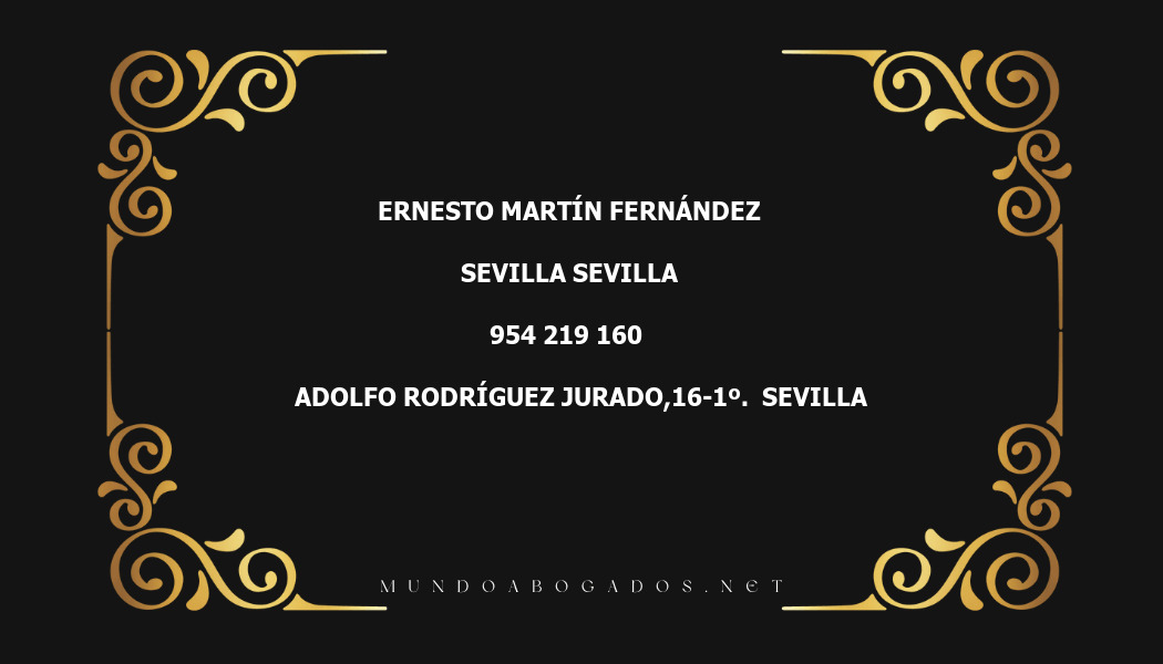 abogado Ernesto Martín Fernández en la localidad de Sevilla