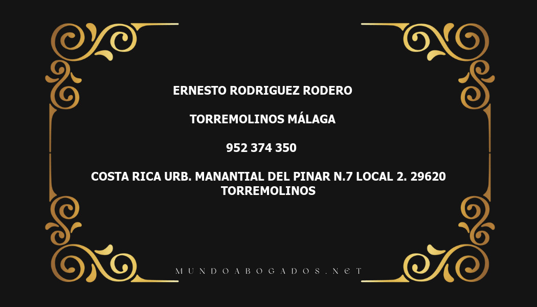 abogado Ernesto Rodriguez Rodero en la localidad de Torremolinos