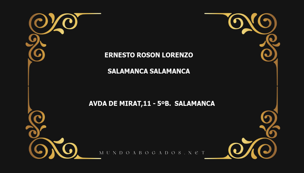 abogado Ernesto Roson Lorenzo en la localidad de Salamanca