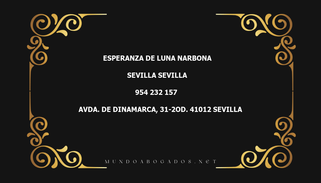 abogado Esperanza De Luna Narbona en la localidad de Sevilla