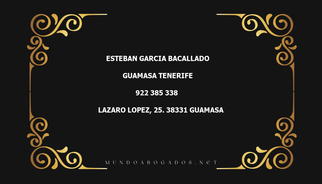 abogado Esteban Garcia Bacallado en la localidad de Guamasa