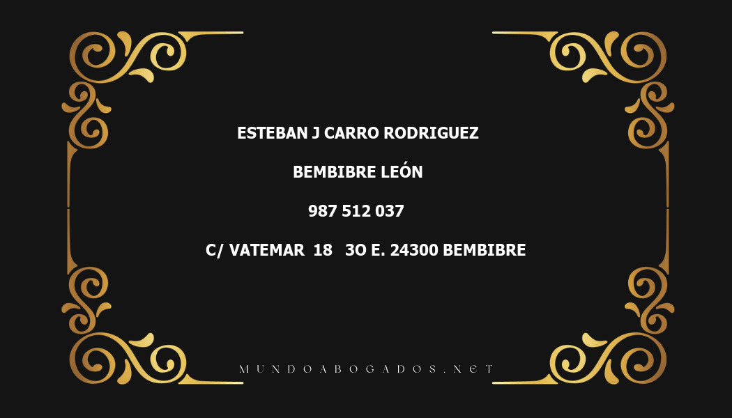 abogado Esteban J Carro Rodriguez en la localidad de Bembibre