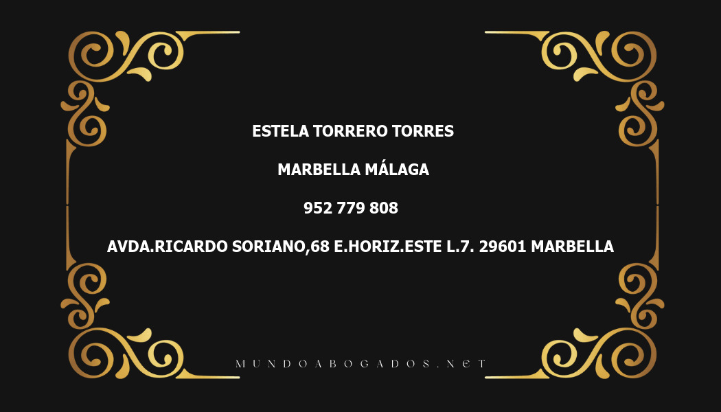 abogado Estela Torrero Torres en la localidad de Marbella