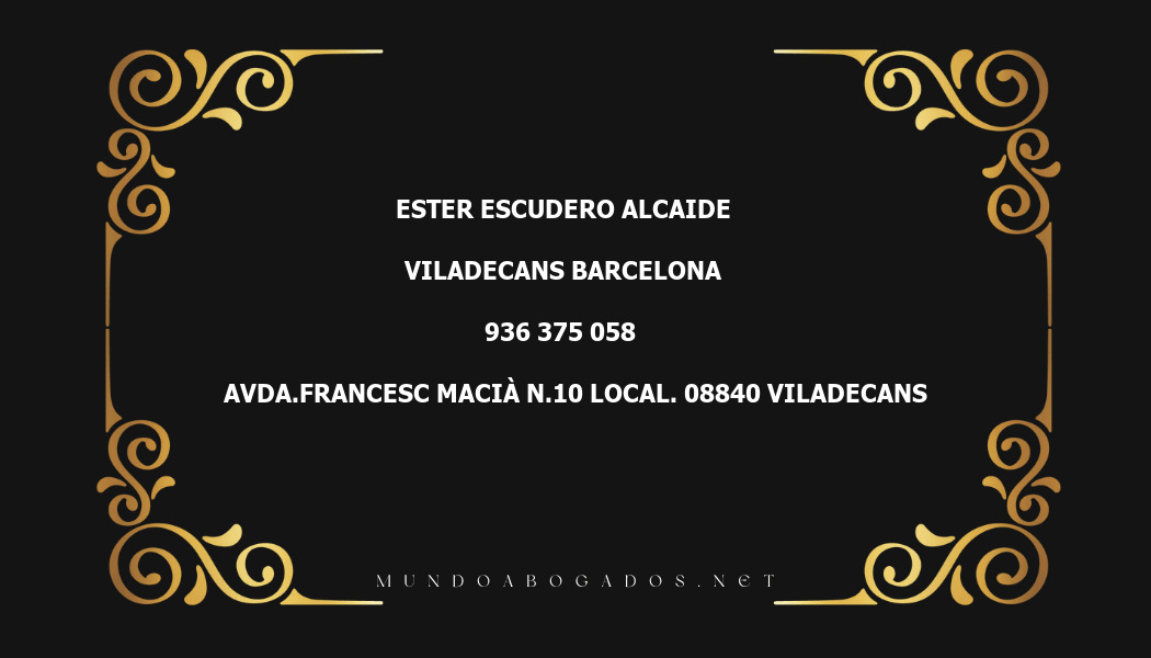 abogado Ester Escudero Alcaide en la localidad de Viladecans