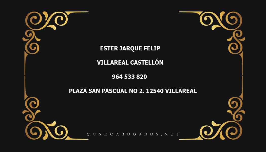 abogado Ester Jarque Felip en la localidad de Villareal