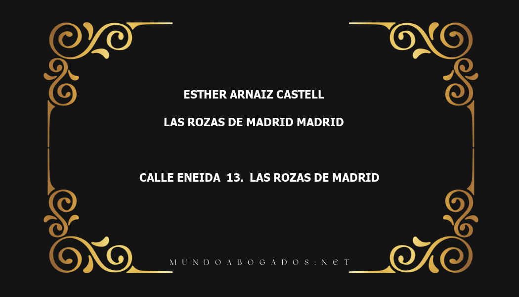 abogado Esther Arnaiz Castell en la localidad de Las Rozas de Madrid