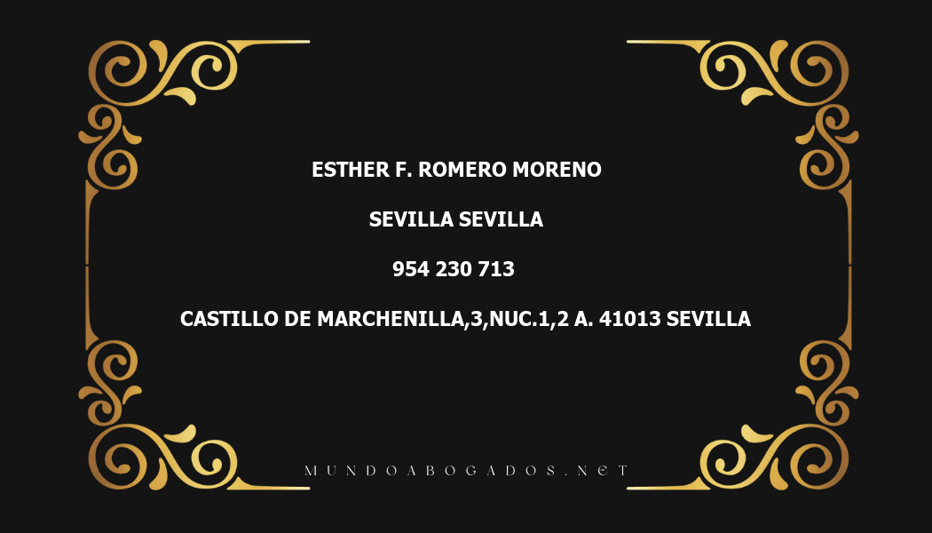 abogado Esther F. Romero Moreno en la localidad de Sevilla