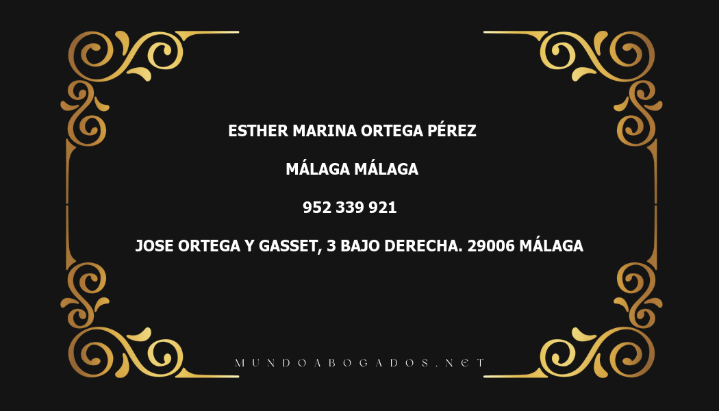 abogado Esther Marina Ortega Pérez en la localidad de Málaga