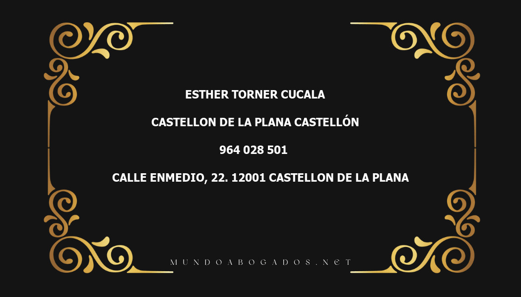 abogado Esther Torner Cucala en la localidad de Castellon de la Plana