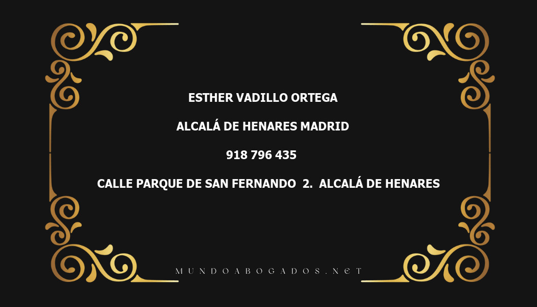 abogado Esther Vadillo Ortega en la localidad de Alcalá de Henares