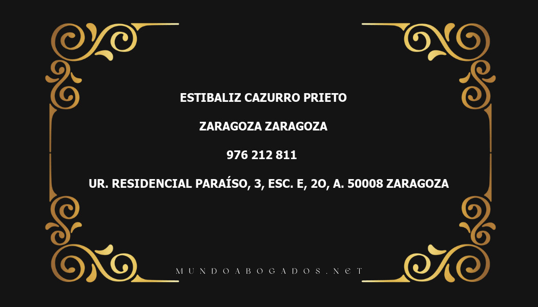 abogado Estibaliz Cazurro Prieto en la localidad de Zaragoza