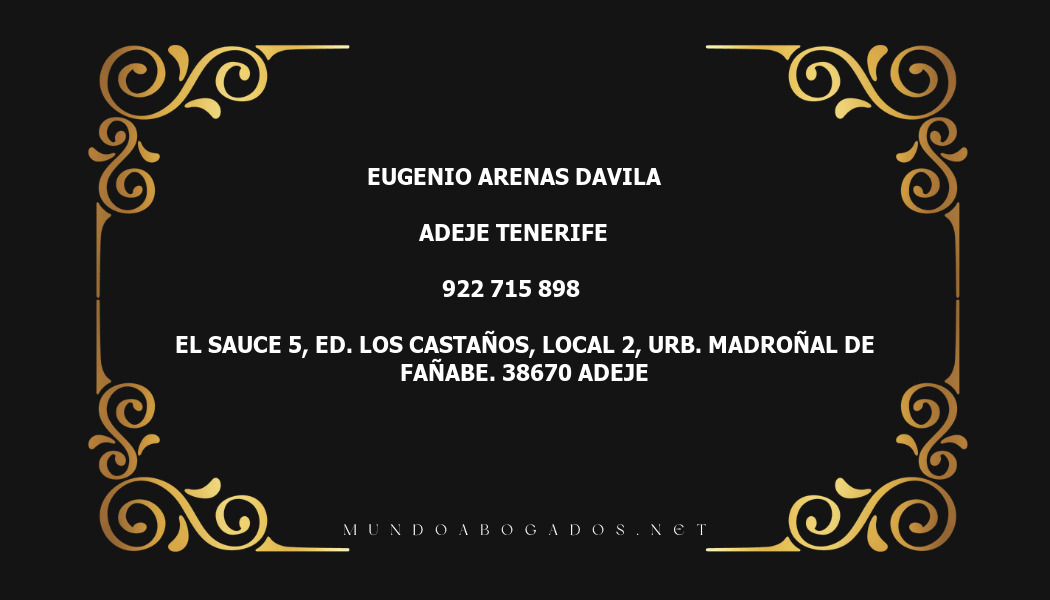 abogado Eugenio Arenas Davila en la localidad de Adeje