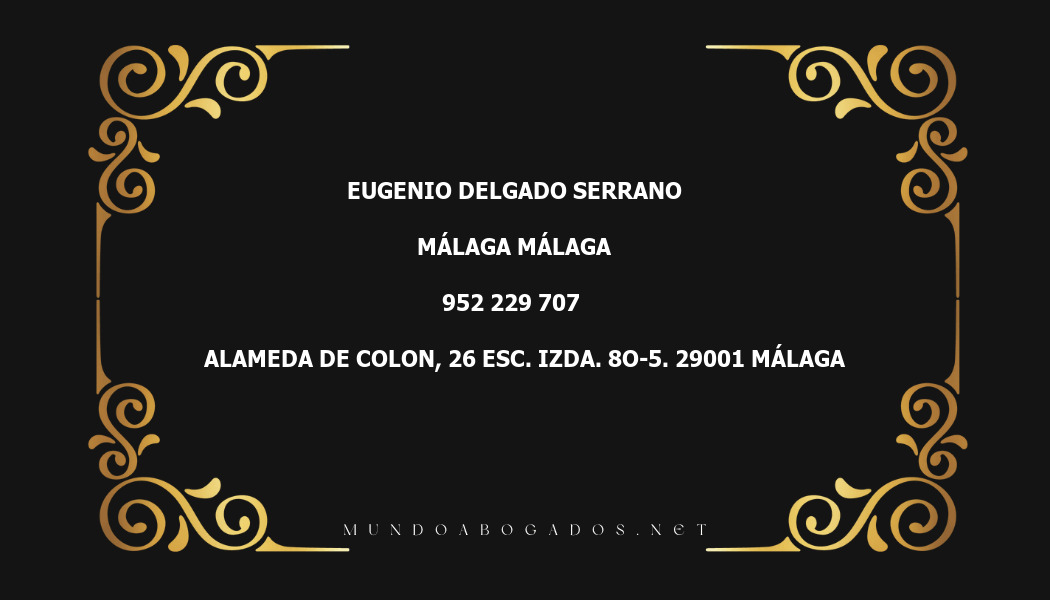 abogado Eugenio Delgado Serrano en la localidad de Málaga