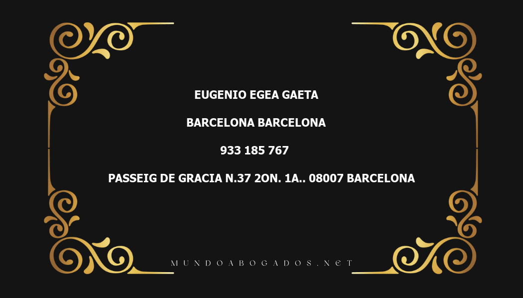 abogado Eugenio Egea Gaeta en la localidad de Barcelona