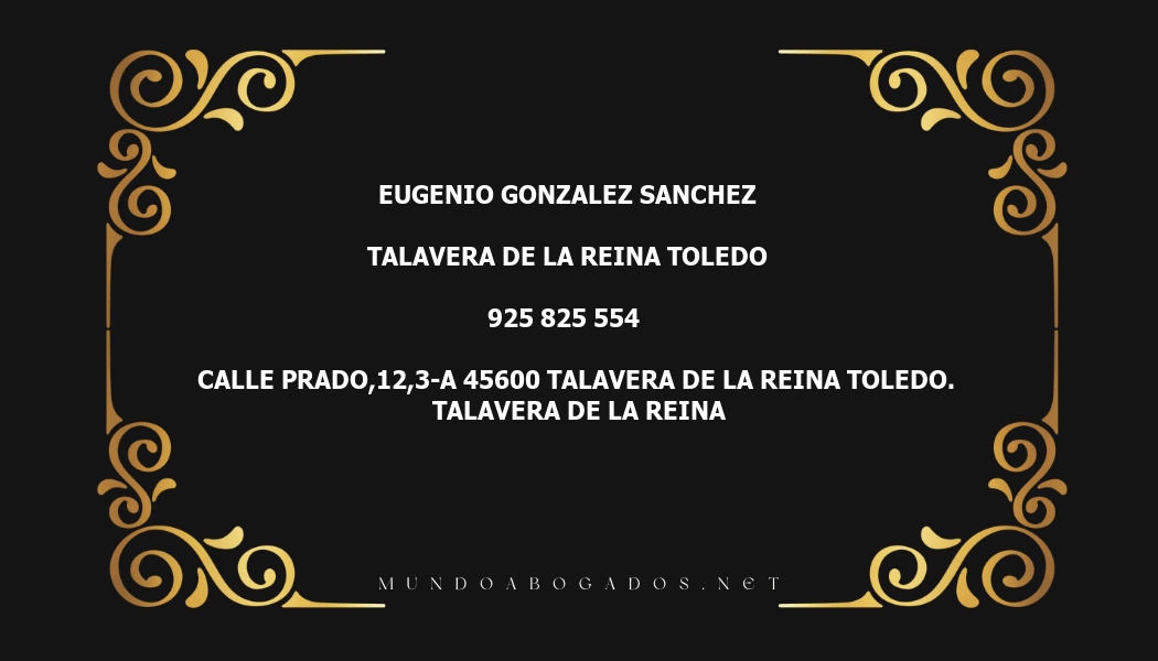 abogado Eugenio Gonzalez Sanchez en la localidad de Talavera de la Reina