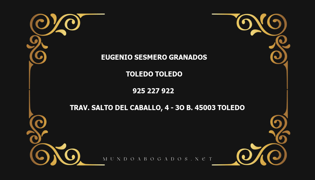 abogado Eugenio Sesmero Granados en la localidad de Toledo