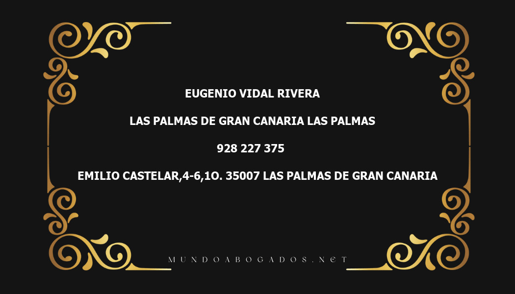 abogado Eugenio Vidal Rivera en la localidad de Las Palmas de Gran Canaria