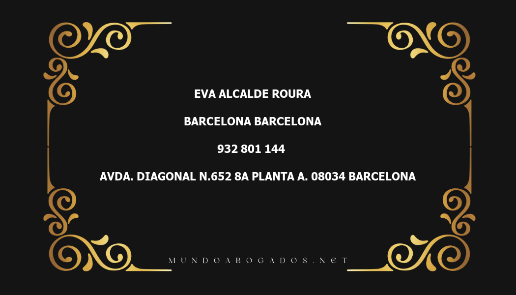 abogado Eva Alcalde Roura en la localidad de Barcelona