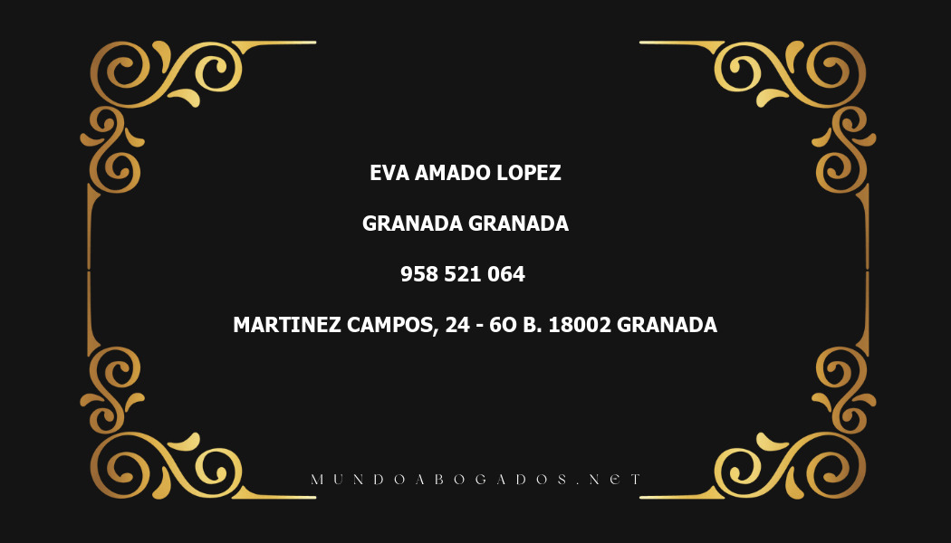 abogado Eva Amado Lopez en la localidad de Granada