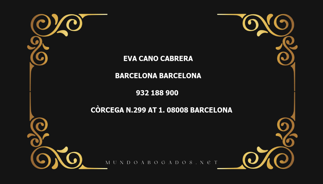 abogado Eva Cano Cabrera en la localidad de Barcelona