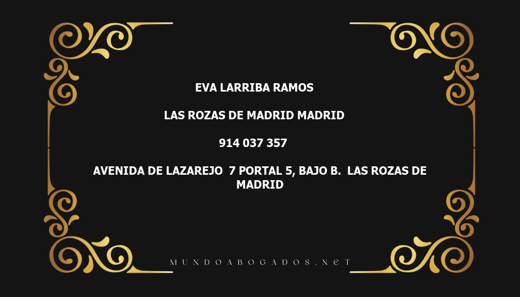 abogado Eva Larriba Ramos en la localidad de Las Rozas de Madrid